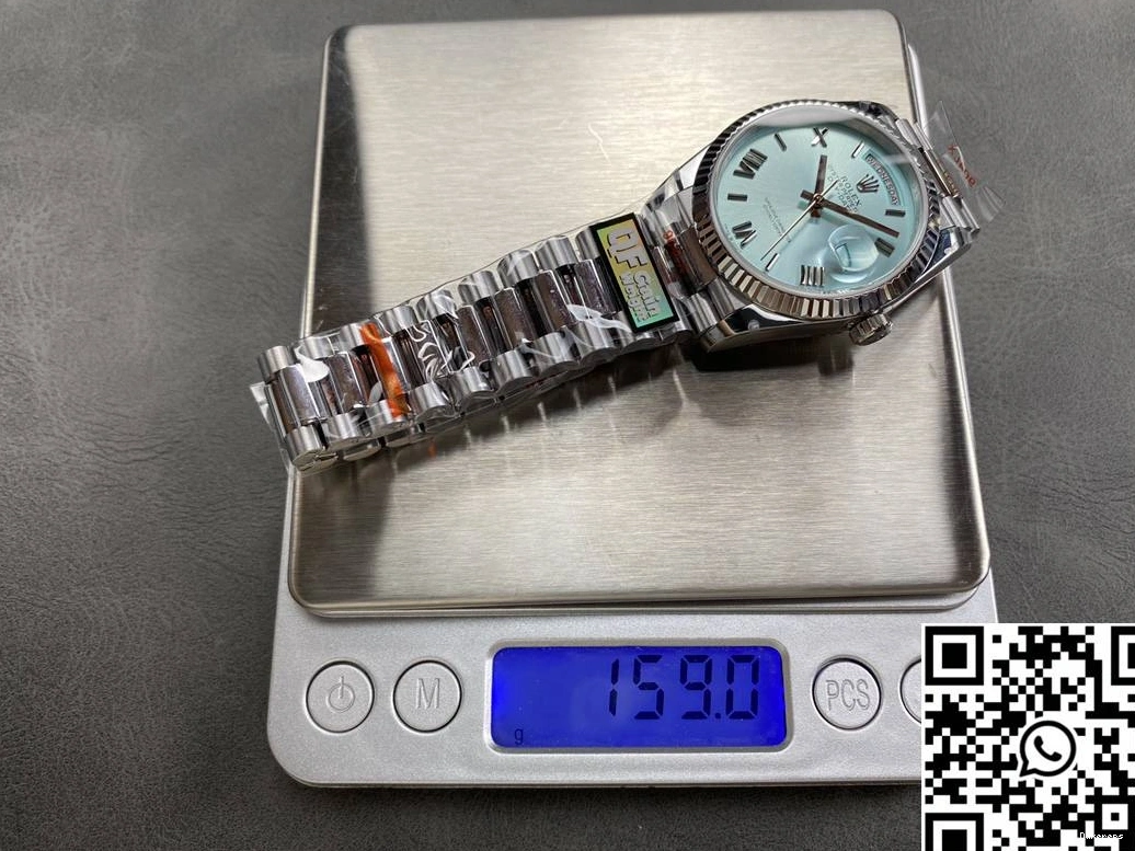 QF M128236-0018 Factory Rolex Dial Day Date White v5 36mm Tungsten Steel 0331